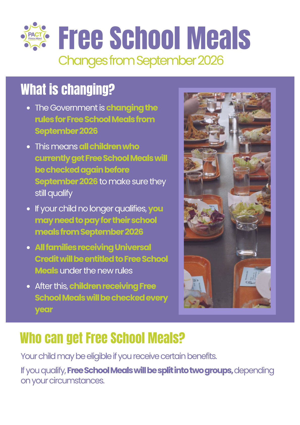 Free School Meals Poster Highfield School 1